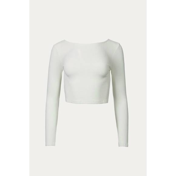 NEW BY TOGETHER ribbed open-back stretch-modal top in off-white - Picture 1 of 1